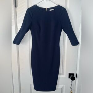 Calvin Klein Women's 3/4 Sleeve Navy Blue Pencil Dress